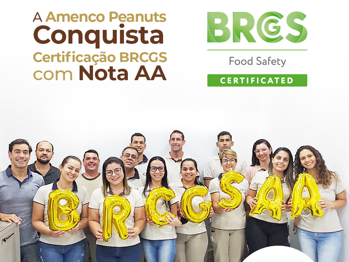 Conquistamos a Certificação BRCGS nota AA